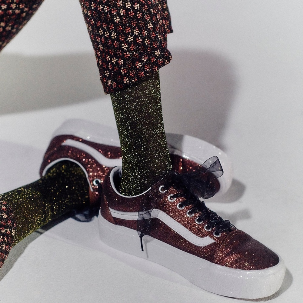 Old skool brown sparkly vans